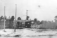 Streetcar pulling kegs German picnic 1907
